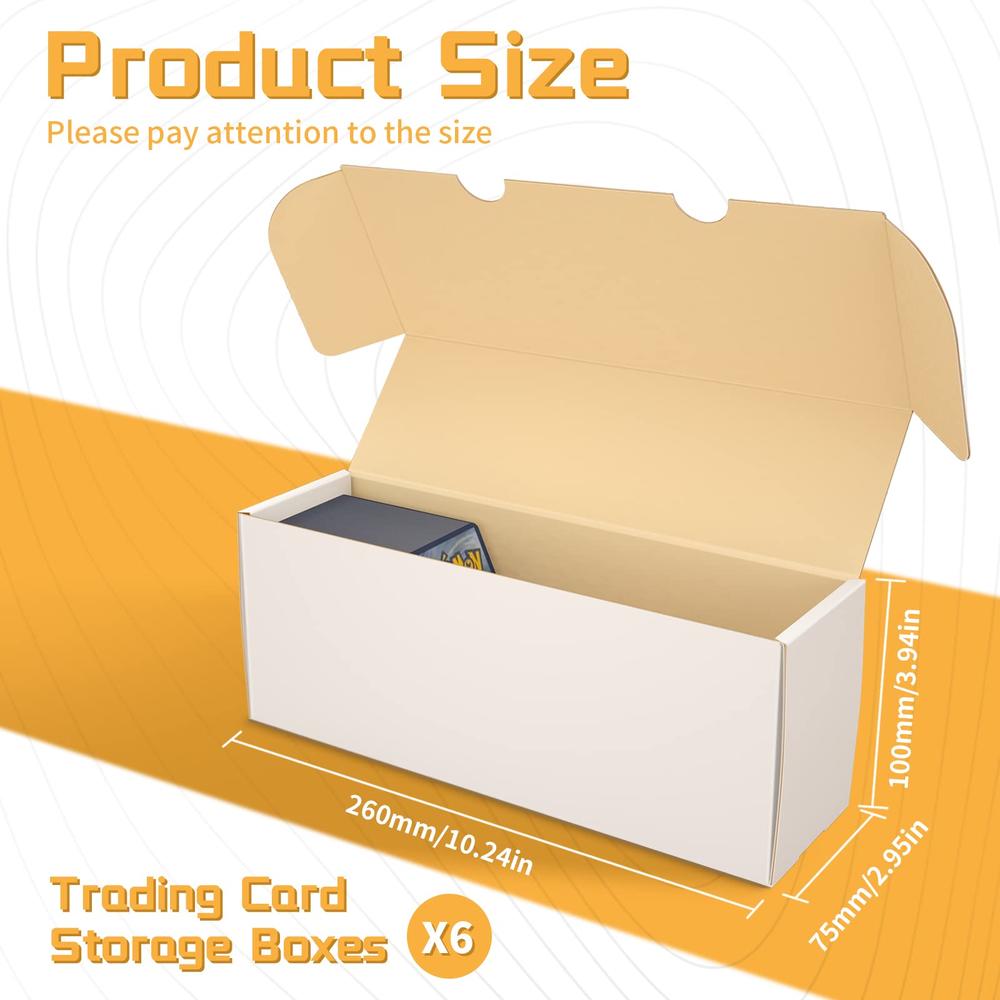 sysdmno Trading card Storage Box,Sports card Storage Boxes, 6-Pack cardboard card Storage Box for Baseball cards, Football cards