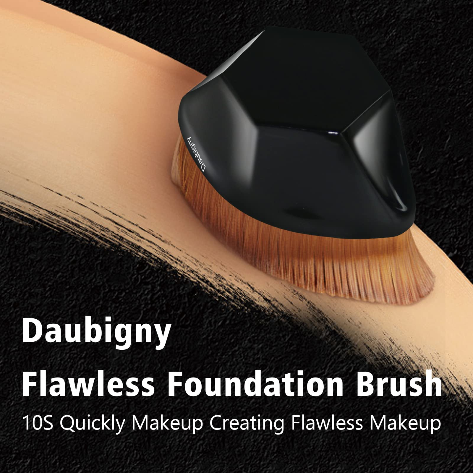 Daubigny Foundation Makeup Brush Flat Top Kabuki Hexagon Face Blush Liquid Powder Foundation Brush for Blending Liquid, cream or Flawless