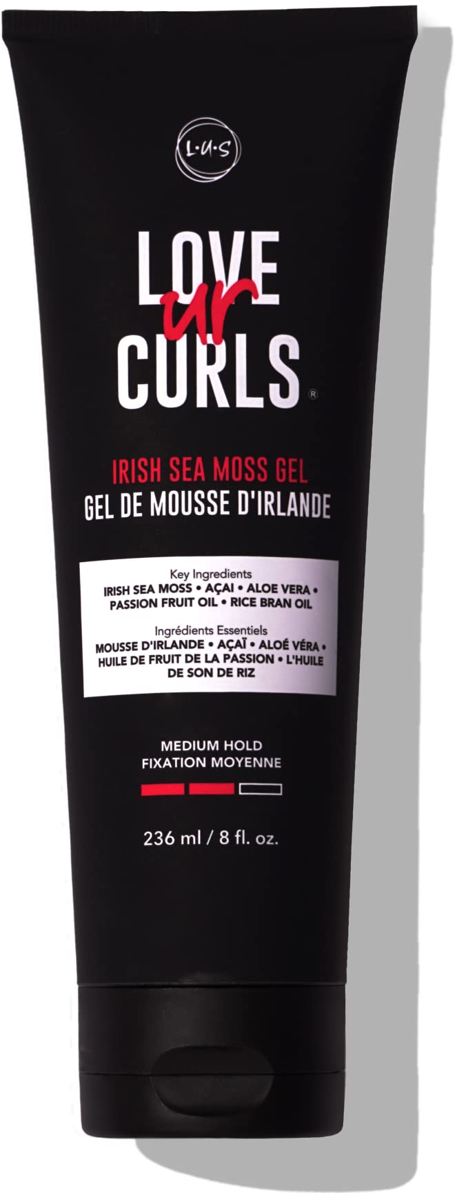 Love Ur Curls LUS Brands Irish Sea Moss gel for Hydrated, Defined Waves & coils: curl-Activating, Medium-Hold Styling gel, Acai, and Passion F