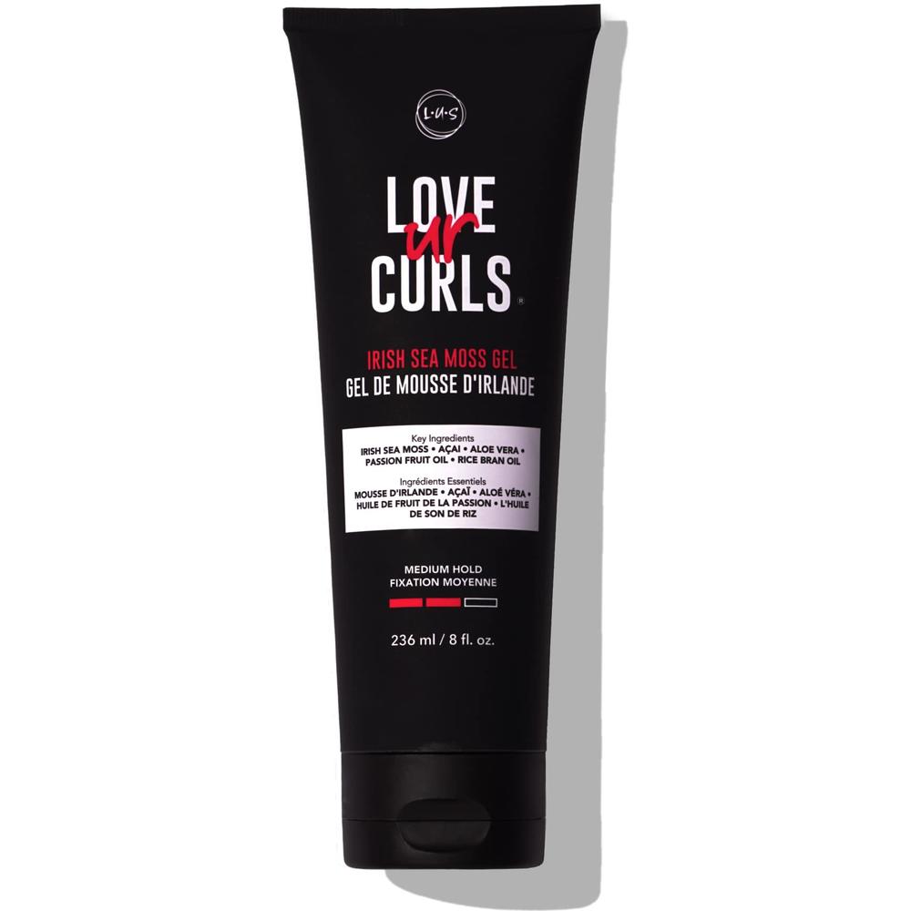 Love Ur Curls LUS Brands Irish Sea Moss gel for Hydrated, Defined Waves & coils: curl-Activating, Medium-Hold Styling gel, Acai, and Passion F