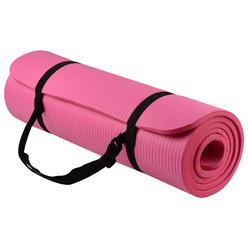 BalanceFrom All Purpose 12-Inch Extra Thick High Density Anti-Tear Exercise Yoga Mat with carrying Strap, Pink