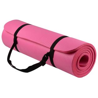 BalanceFrom All Purpose 12-Inch Extra Thick High Density Anti-Tear Exercise  Yoga Mat with carrying Strap, Pink