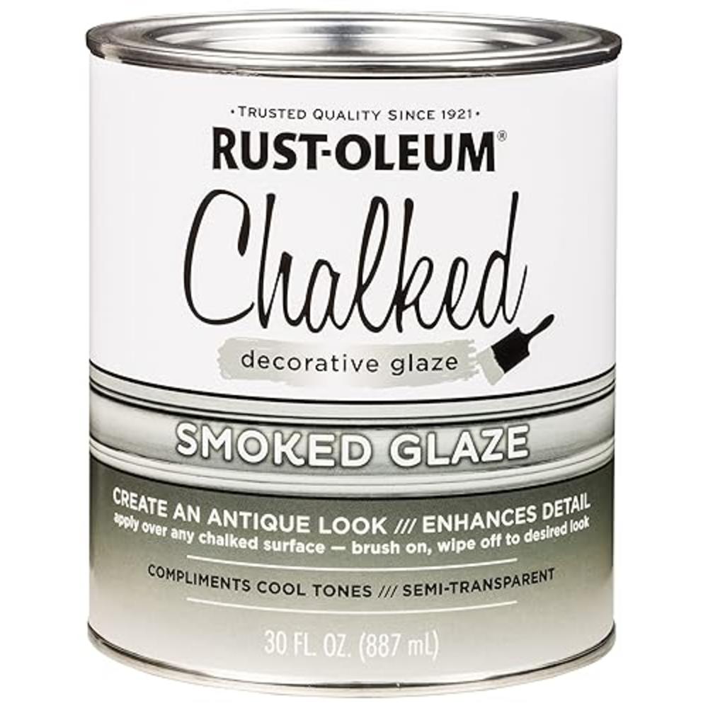 Rust-Oleum 315883 chalked Decorative glaze, 30 oz, 30 Fl Oz (Pack of 1), Semi-Transparent Smoked