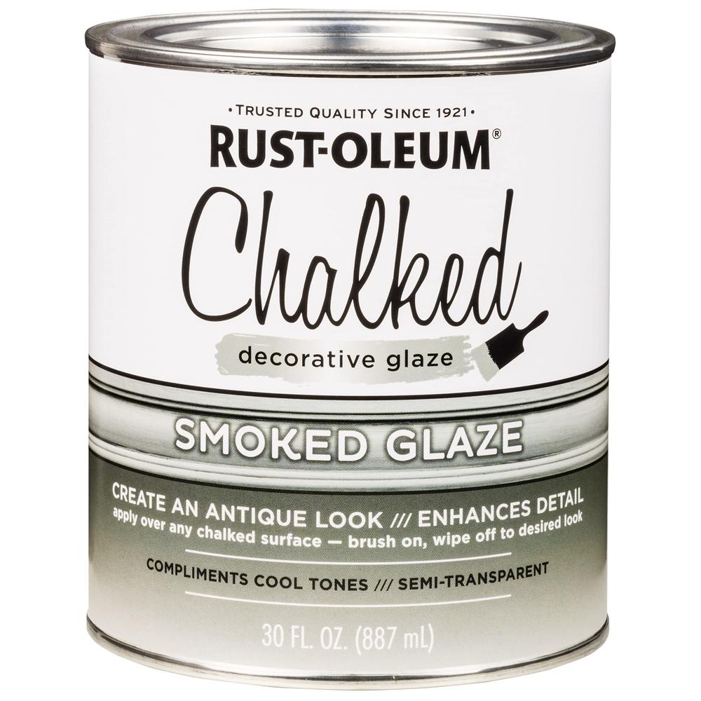 Rust-Oleum 315883 chalked Decorative glaze, 30 oz, 30 Fl Oz (Pack of 1), Semi-Transparent Smoked