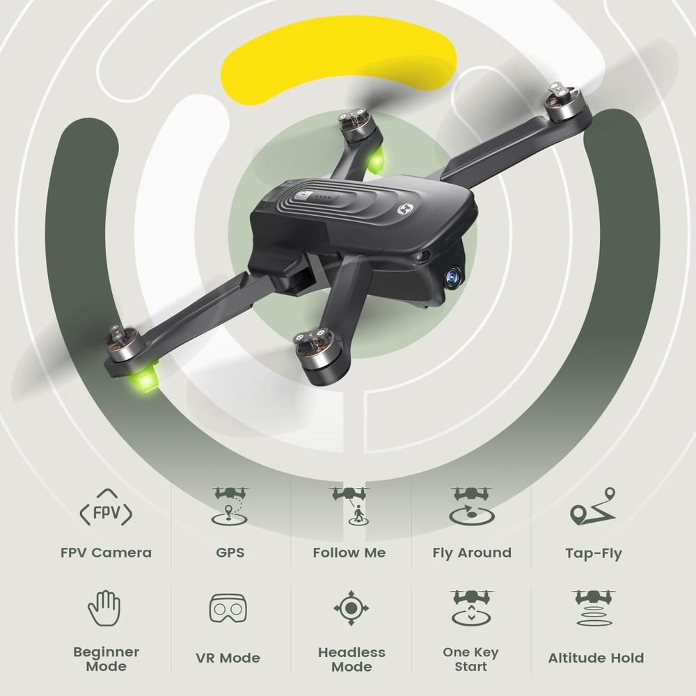 Holy Stone gPS Drone with 4K camera for Adults, HS175D Rc Quadcopter with Auto Return, Follow Me, Brushless Motor, circle Fly, W