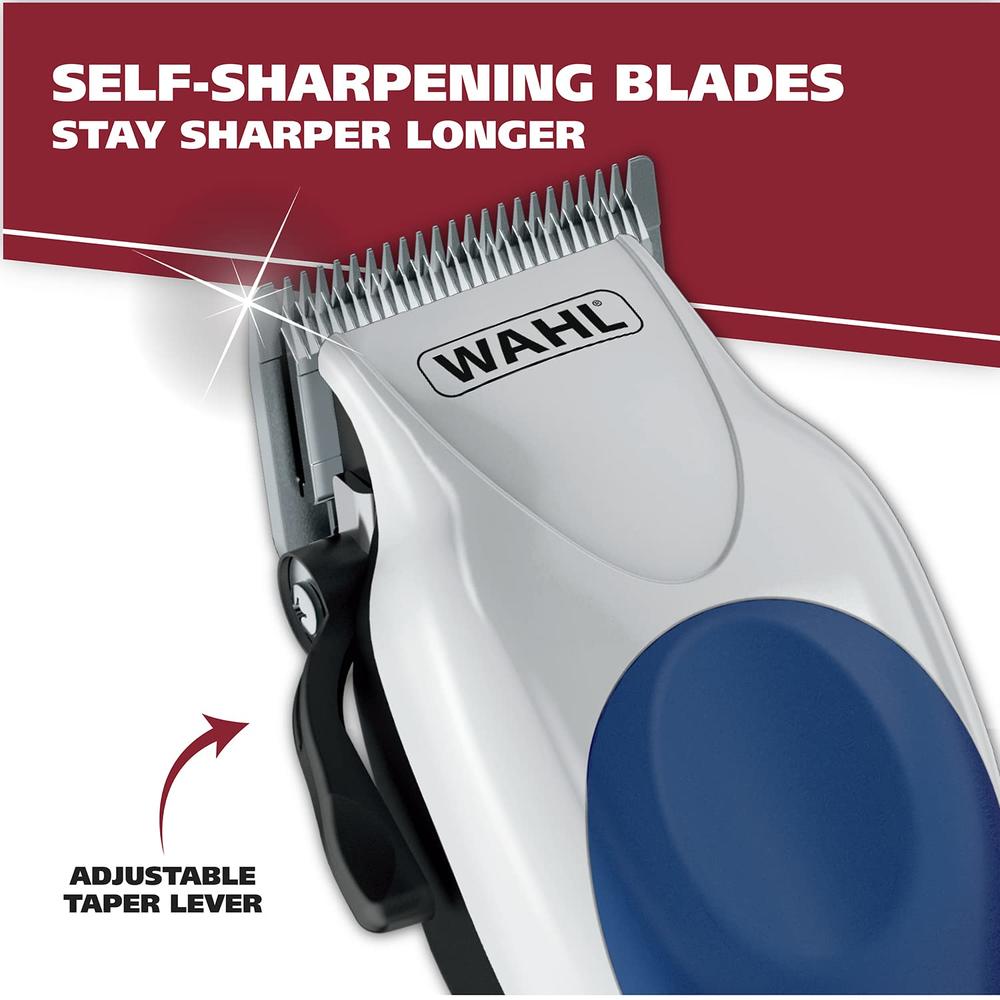 Wahl clipper USA color Pro complete Haircutting Kit with Easy color coded guide combs - corded clipper for Hair clipping & groom