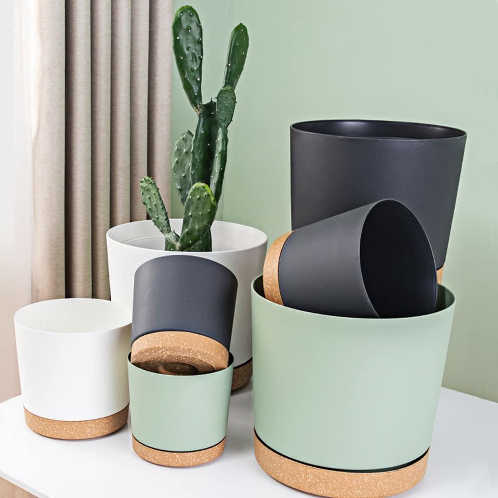 YSR - Zmtech Pots De Plantes, 3 Pièces Cm Jardinière En Plastique Auto Water Avec Trou De Drainage Et Soucoupe Pot De Fleur Decoratif Moderne Pour Plante D Interieur Plein Air Succulentes Fleurs Vert YSR - Zmtech Pots De Plantes, 3 Pièces Cm Jardinière En Plastique Auto Water Avec Trou De Drainage Et Soucoupe Pot De Fleur Decoratif Moderne Pour Plante D Interieur Plein Air Succulentes Fleurs Vert