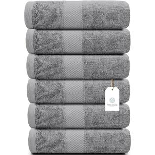 White Classic White classic Luxury Hand Towels cotton Hotel spa Bathroom  Towel 16x30 6 Pack Light grey