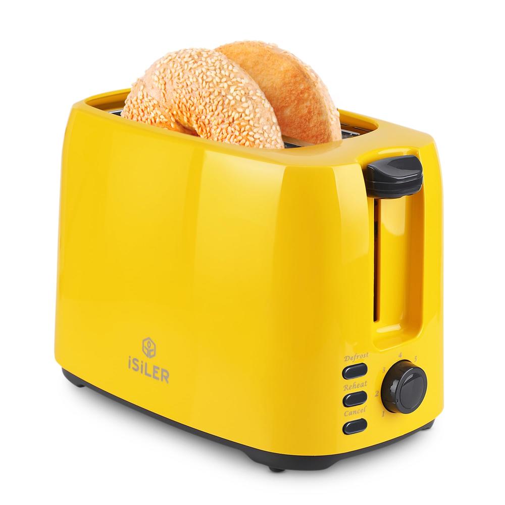 iSiLER 2 Slice Toaster, 13 Inches Wide Slot Bagel Toaster with 7 Shade Settings and Double Side Baking, compact Bread Toaster wi