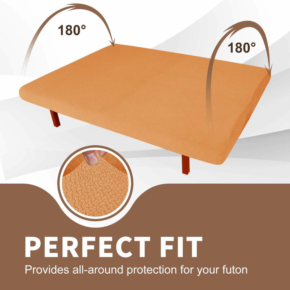 JIVINER Super Stretch Futon cover Spandex Jacquard Futon Slip cover Full Size Soft Armless Sofa Bed Slip covers for Futon Mattre