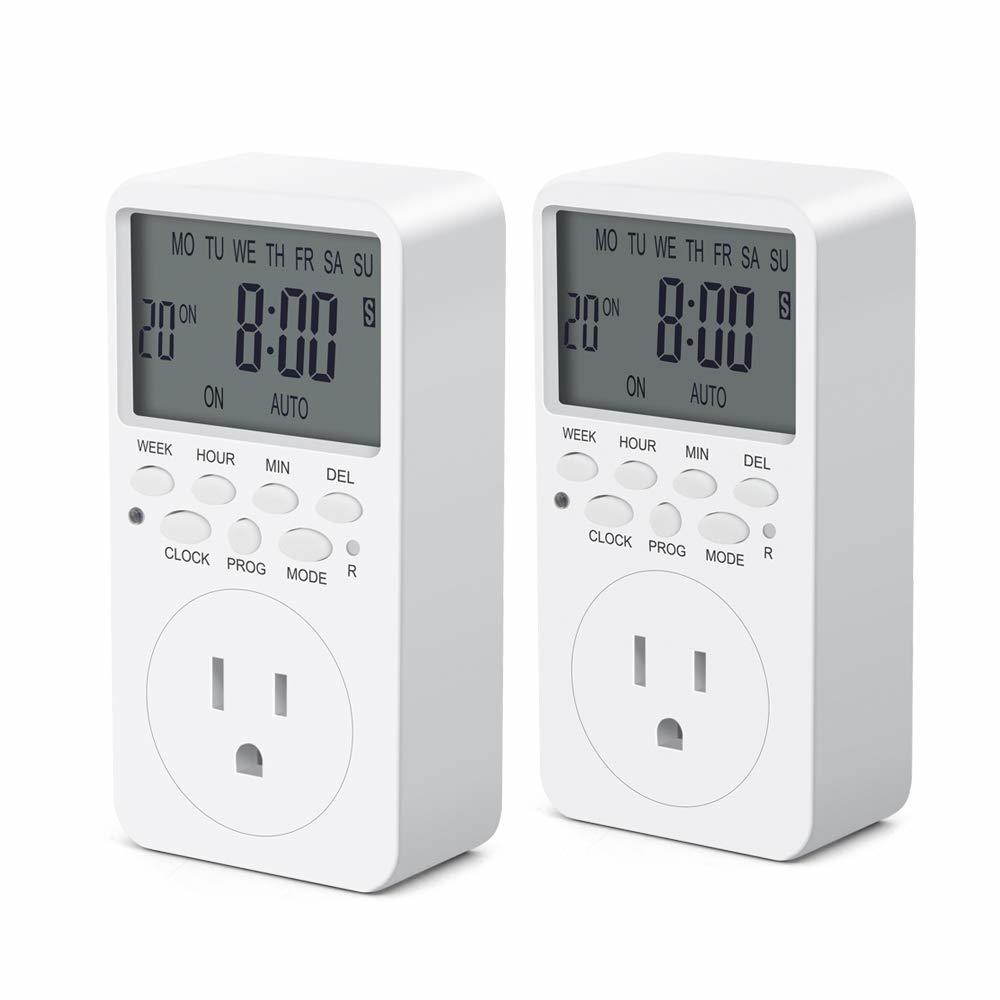 CANAGROW Outlet Timer, 7 Day Wall Plug in Light Timer Outlet, cANAgROW Indoor Digital Programmable Timers for Electrical Outlets, 3-Prong