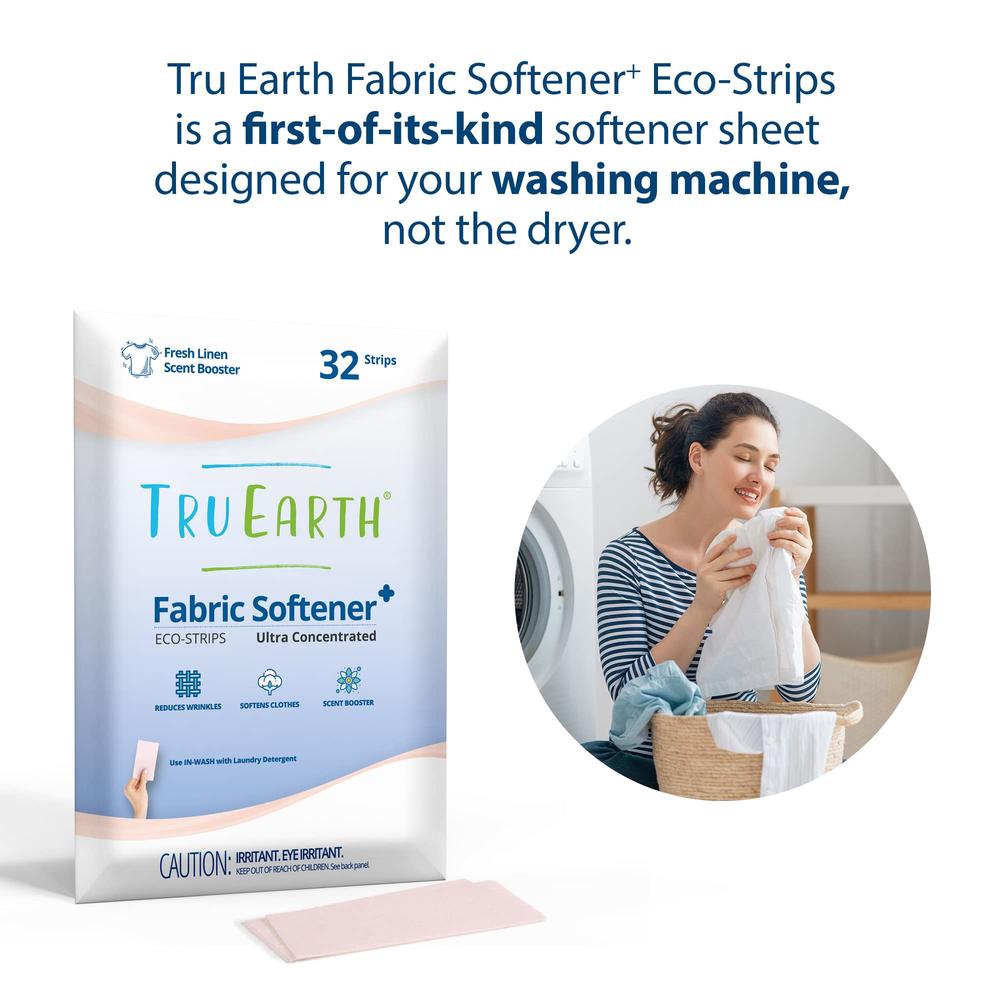 Tru Earth Fabric Softener Strips for Washing Machine, Alternative to Fabric Softener Liquid and Pods, Fresh Linen Scent Booster,