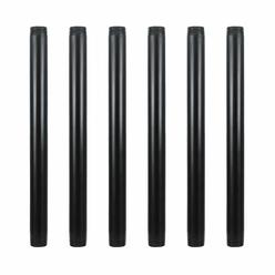 geilSpace 6 Pack 34 A 12 Pre-cut Black Metal Pipe, Industrial Steel Fits Standard Three Quarters Inch Black Threaded Pipes and F