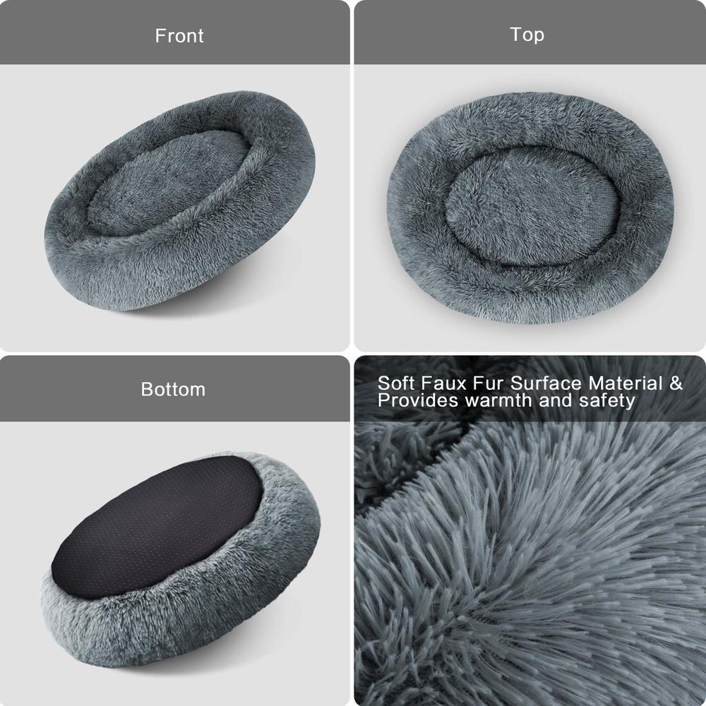 OQQ Anxiety Dog Bed calming Dog Bed comfy Donut cuddler Pet Bed for Orthopedic Relief, Improved Sleeping, Waterproof Bottom