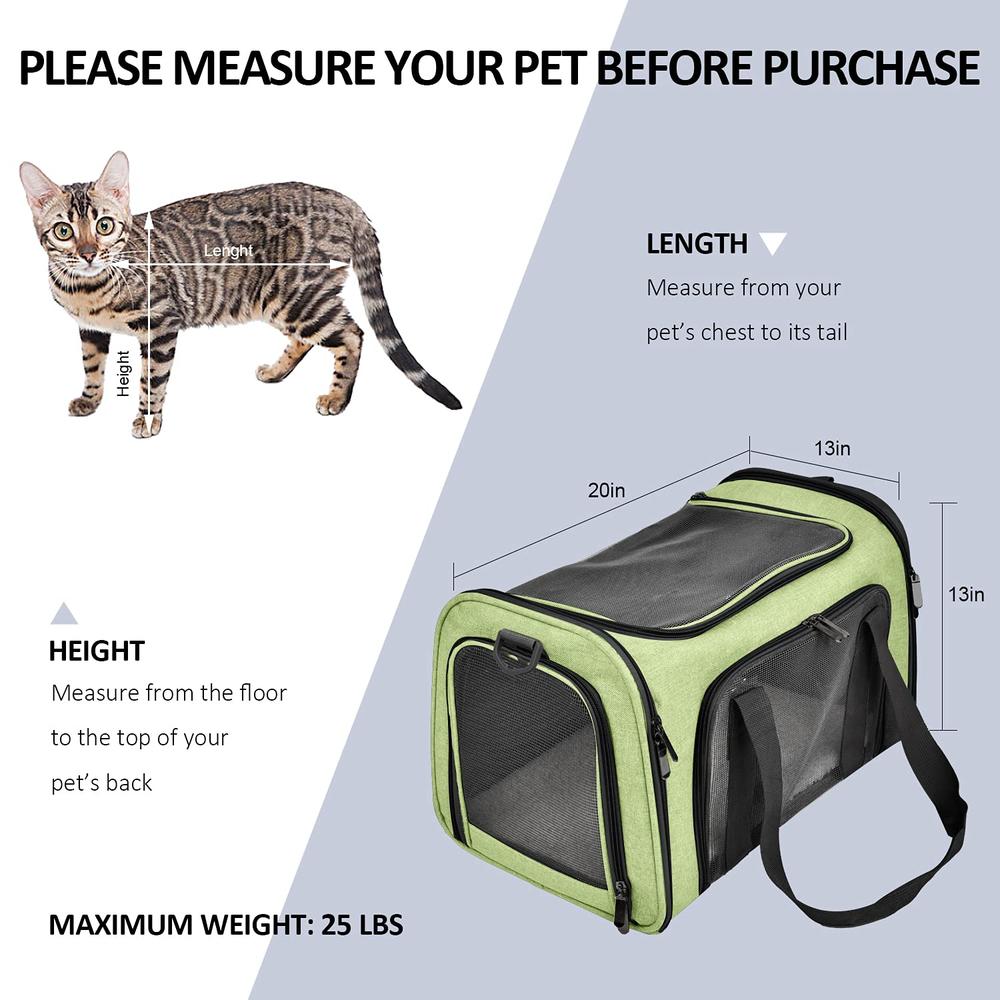 Henkelion Large cat carriers Dog carrier Pet carrier for Large cats Dogs Puppies up to 25Lbs, Big Dog carrier Soft Sided, collap