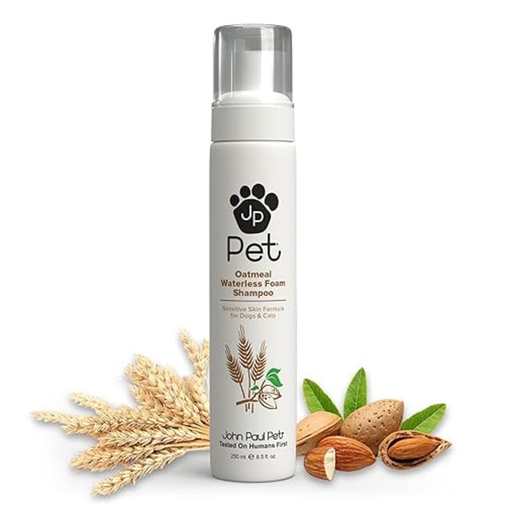 John Paul Pet Oatmeal Waterless Foam - grooming for Dogs and cats, Soothe Sensitive Skin Formula with Aloe for Itchy Dryness for Pets, pH Bala