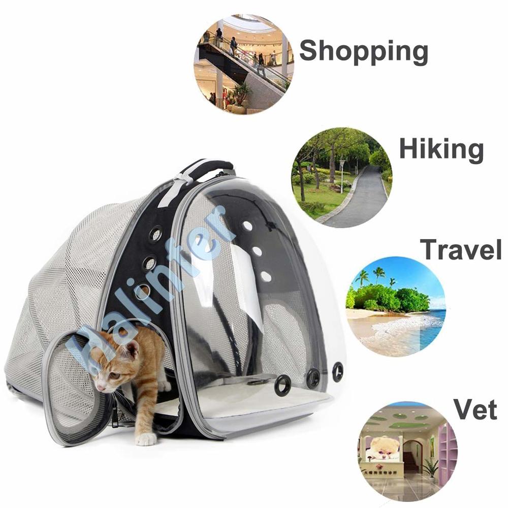 halinfer cat Bubble Backpack with Fan, Fit up to 12 lbs, Space capsule Astronaut clear Window Pet Travel carrier Backpack for cat and Sma