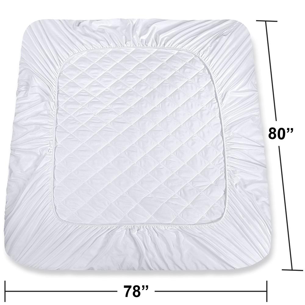 Utopia Bedding Quilted Fitted Mattress Pad (King) - Elastic Fitted Mattress Protector - Mattress cover Stretches up to 16 Inches