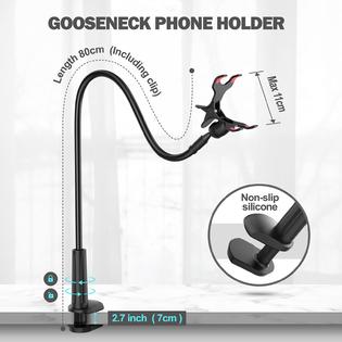 SHAWE Gooseneck Phone Holder for Bed, Flexible Lazy Arm Mount 360