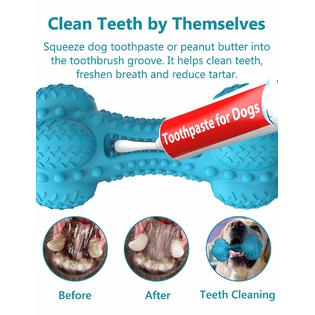 Schitec SCHITEC Squeaky Dog Chew Toy, Tough Durable Natural Rubber