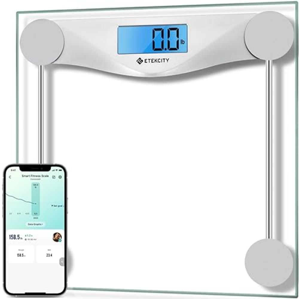 Etekcity Digital Body Weight Bathroom Scale, Large Blue LcD Backlight Display, High Precision Measurements, 8mm Tempered glass, 