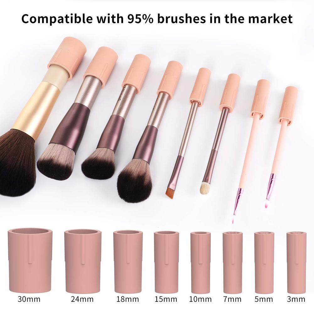 Senbowe Upgraded Makeup Brush cleaner and Dryer Machine, Electric cosmetic Automatic Brush Spinner with 8 Size Rubber collars, W