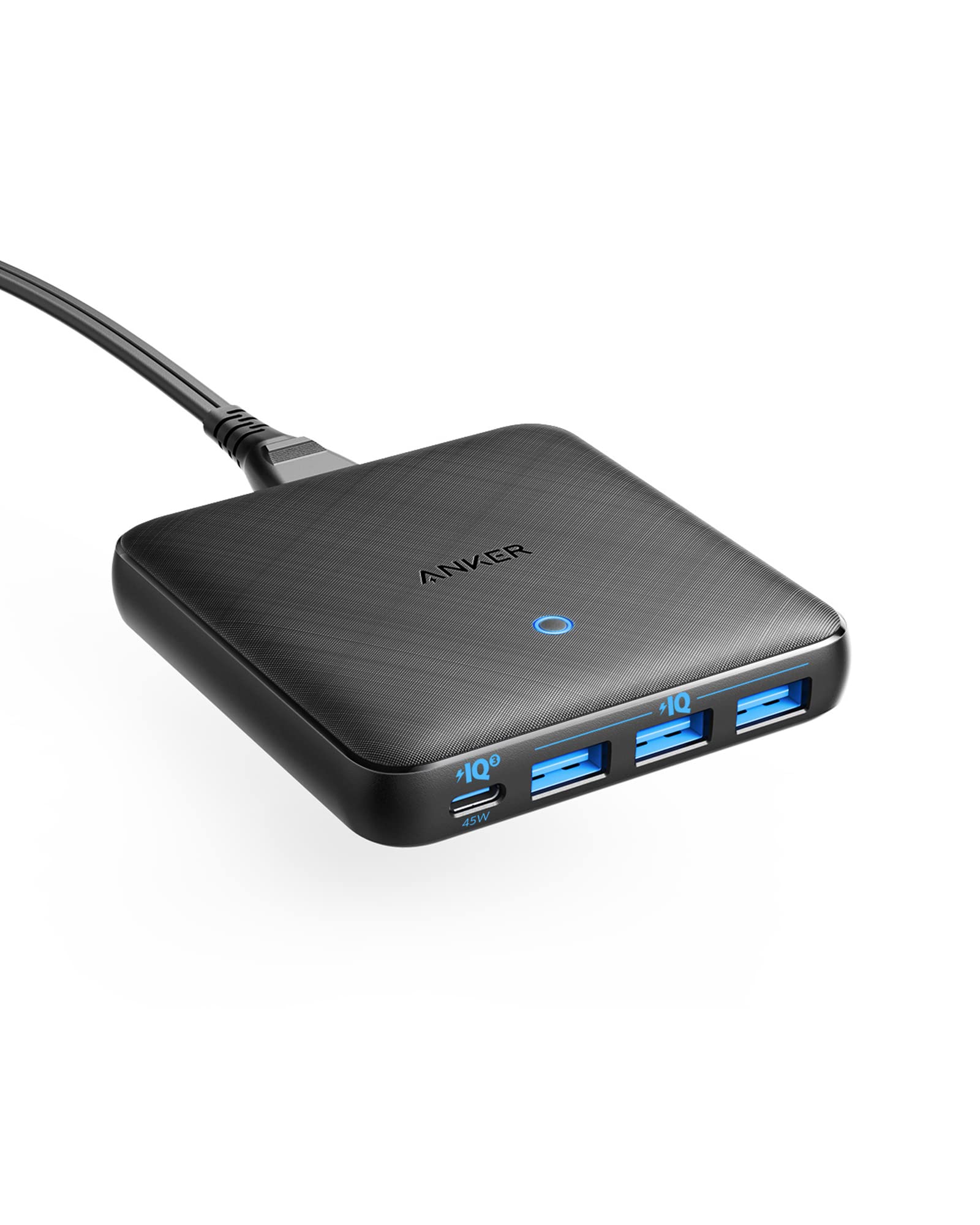 Anker Play Anker 65W 4 Port PIQ 30 & gaN Fast charger Adapter, PowerPort Atom III Slim Wall charger - 45W USB c Port, Ideal for MacBook, La