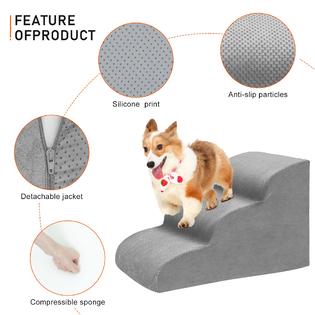 Heeyoo Dog Stairs for Small Dogs, Tiers High Density Foam Dog