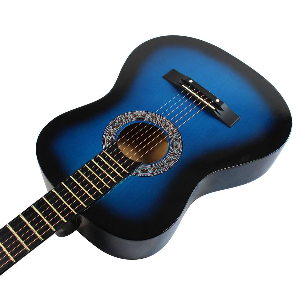 YMc 38 Blue Beginner Acoustic guitar Starter Package Student guitar with gig Bag,Strap, 3 thickness 9 Picks,2 Pickguards,Pick Ho