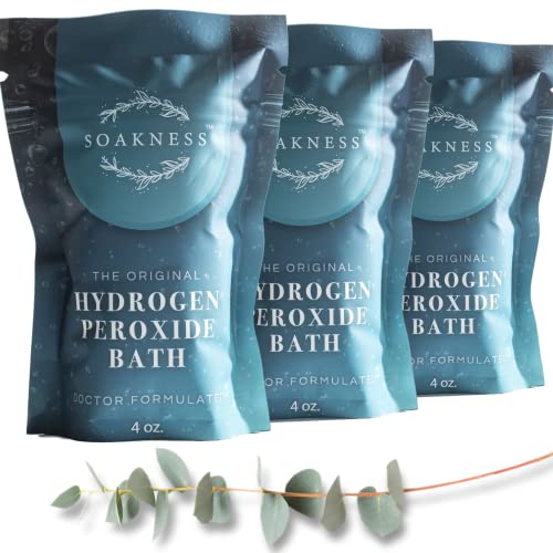 Soakness Hydrogen Peroxide Bath Epsom Salts for Soaking for Pain - Dead Sea Salt, clay, Eucalyptus, colloidal Oatmeal Bath, Energize and 