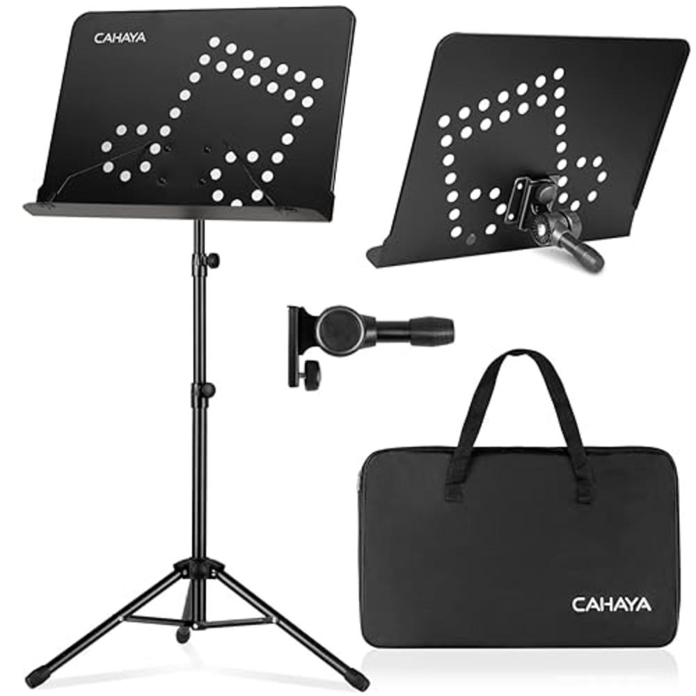 cAHAYA 2 in 1 Dual Use Sheet Music Stand & Desktop Books Stand Unique Musical Note Patent Design with carrying Bag Foldable Trip