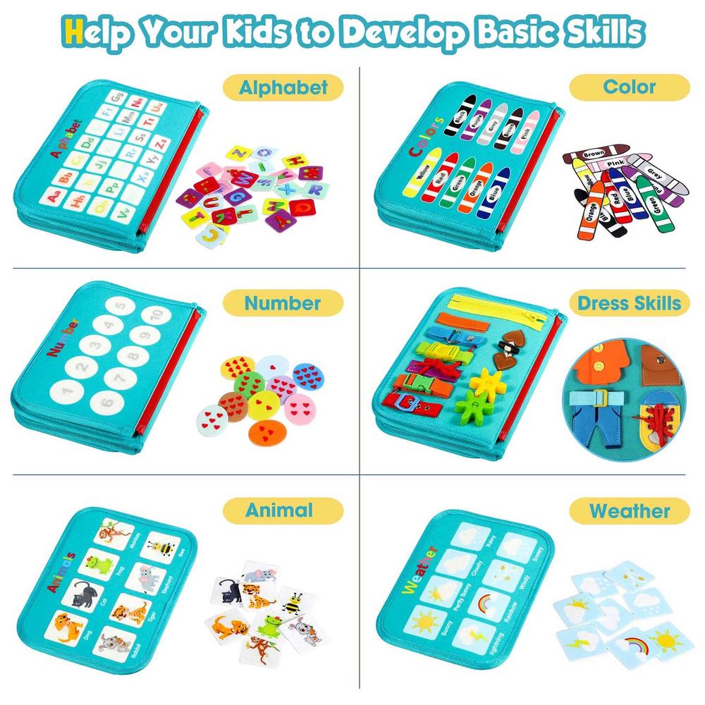 Winblo Toddler Busy Board - Montessori Sensory Birthday Gifts Toys for ...