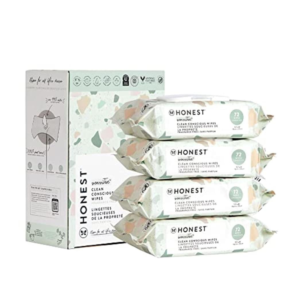 The Honest company clean conscious Wipes  99% Water, compostable, Plant-Based, Baby Wipes  Hypoallergenic, EWg Verified  geo Moo