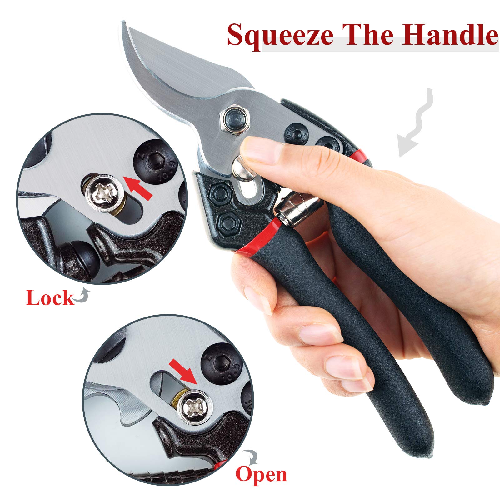 pozzolanas Pruning Shears, 75 garden clippers Plant Scissors Professional Bypass Pruner Tree Branch cutter Plant Trimming Scissors 2 PcS