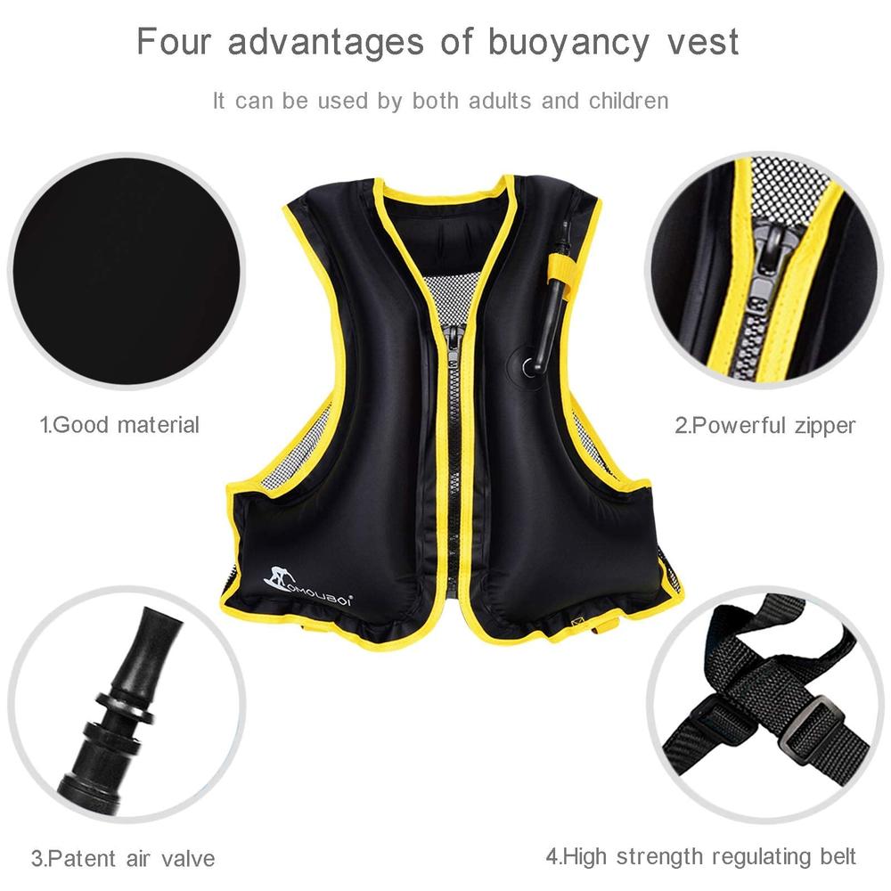 APPMOO Snorkel Vest Inflatable Floatage Jackets Snorkeling Vest for Adults, Kayaking Buoyancy Vest, Portable Buoyancy Vest, Divi