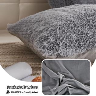 LIFEREVO 2 Pack Crea Faux Fur Pillow Shas,Shaggy Plush Hoe LIFEREVO 2 Pack Crea Faux Fur Pillow Shas,Shaggy Plush Hoe