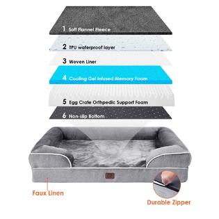 EHEYCIGA Memory Foam Large Dog Bed with Sides, Waterproof