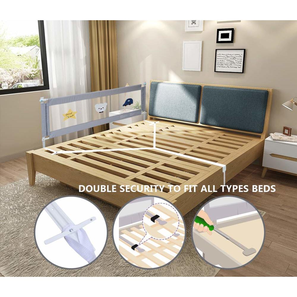 Seven Colors Bed Rail for Toddlers Bed Rail for Kids guard Safety Rail for King Queen & Twin Full Size Bed Sleep Rails Extra Tall Rail Bed bu
