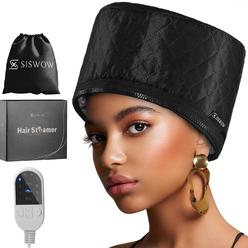 SISWOW Hair Steamer For Natural Hair Home Use w/10-level Heats Up Quickly, Heat Cap For Deep Conditioning - Thermal Steam Cap For Black