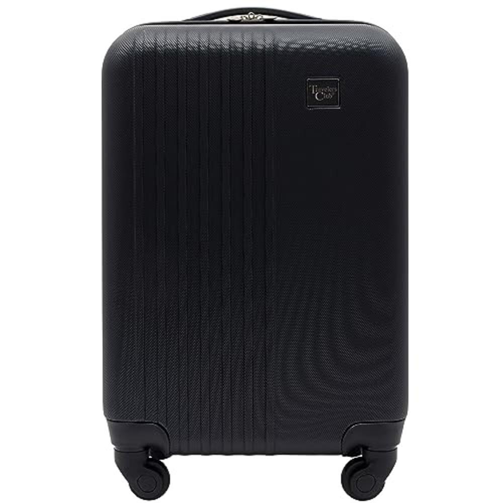 Travelers club cosmo Hardside Spinner Luggage, Black, carry-On 20-Inch