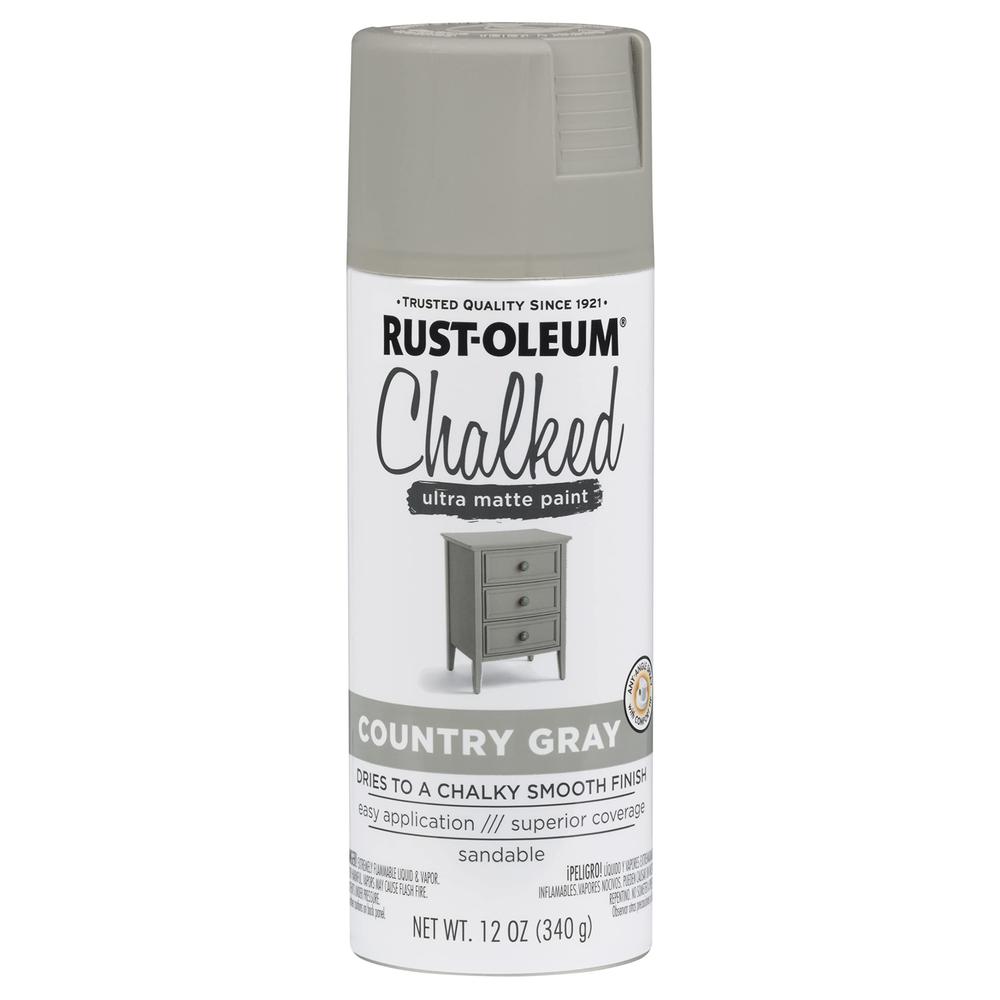 Rust-Oleum 302593 Series chalked Ultra Matte Spray Paint, 12 Ounce (Pack of 1), country gray