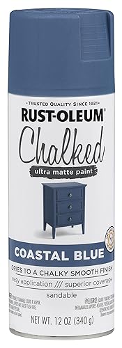 Rust-Oleum 302598 Series chalked Ultra Matte Spray Paint, 12 Ounce (Pack of 1), coastal Blue