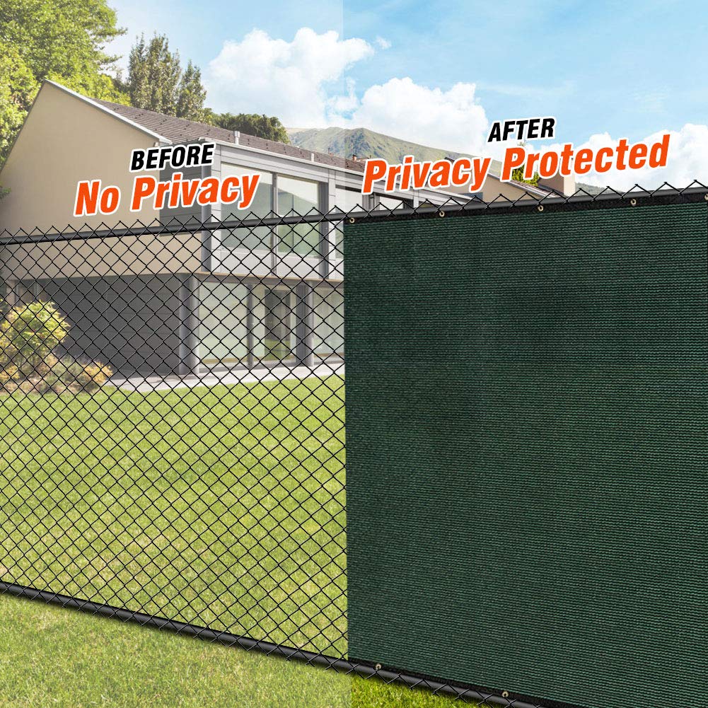 i COVER icover Privacy Screen Fence, 6x50ft garden Windscreen Mesh Shade Sail Net Barrier, Bindings and Brass grommets Included, green