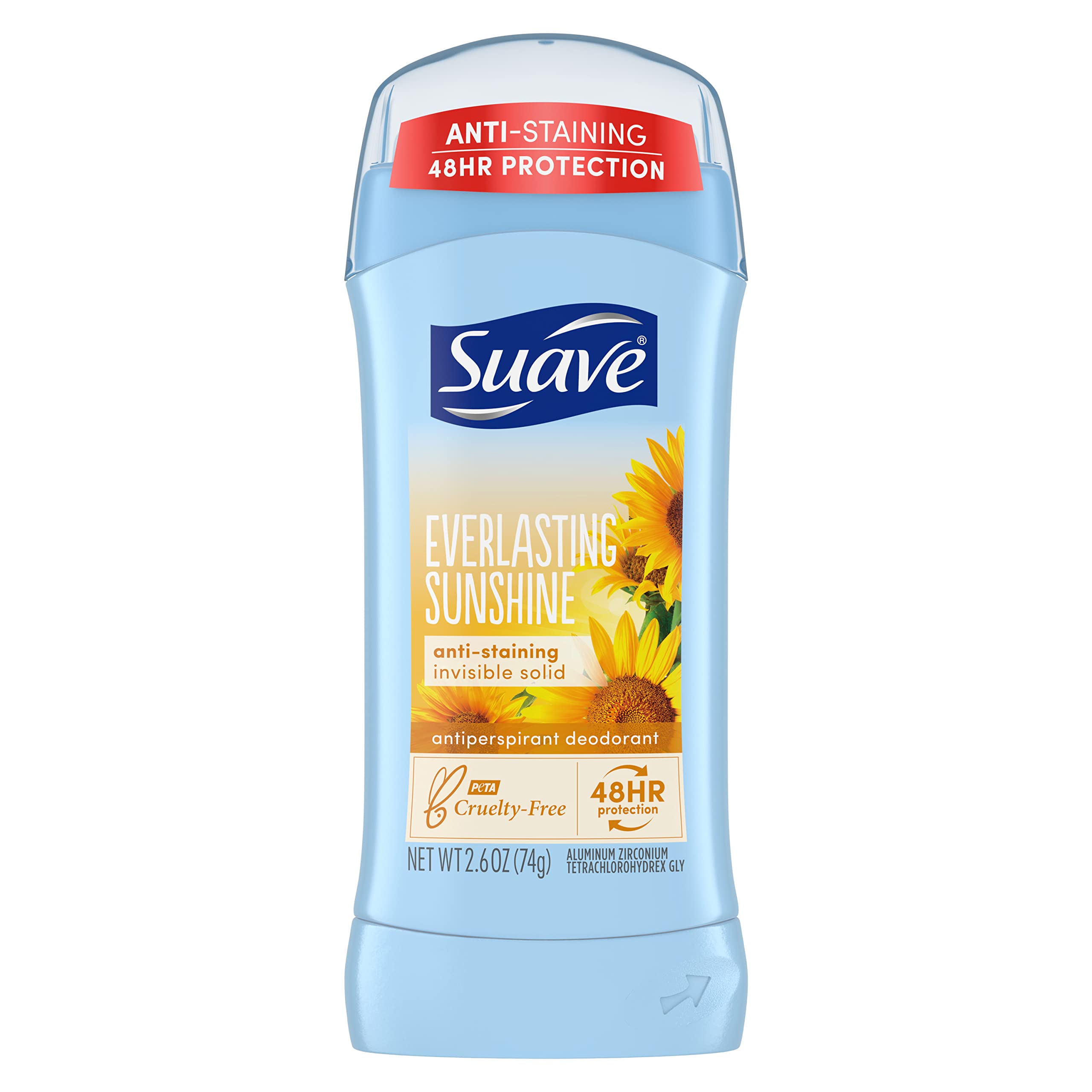 Suave Deodorant Antiperspirant & Deodorant Stick 48-hour Odor and Wetness Protection Everlasting Sunshine Deodorant for Women 26