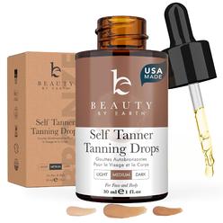 Beauty by Earth Self Tanning Drops - Face Self Tanner Drops Medium Color - Bronzer Drops - Self Tanner for Face - Self Tanner Face Tanner - Face