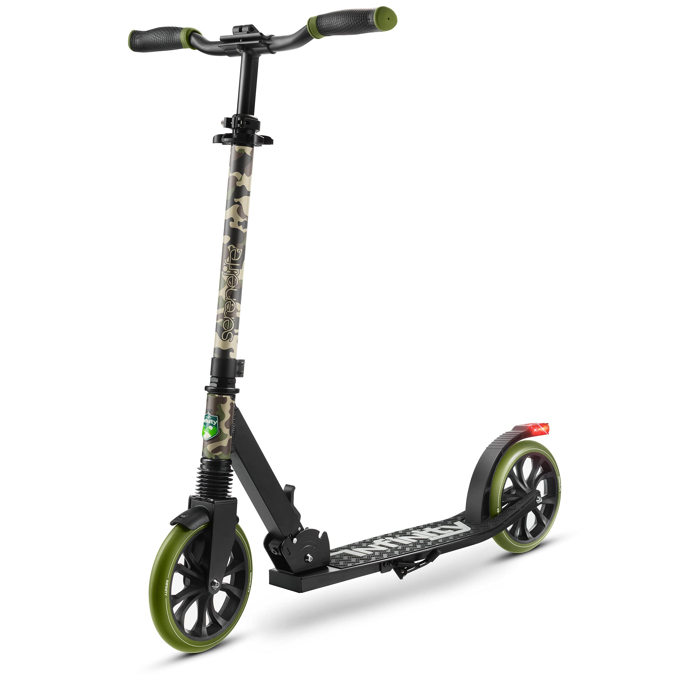 SereneLife Foldable Kick Scooter - Stand Kick Scooter for Teens and Adults with Rubber grip at Tip, Alloy Deck, Adjustable T-Bar