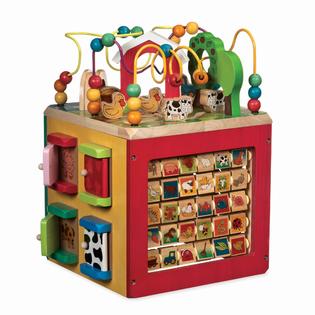 Battat Wooden Activity Cube Farm-Themed Activity Center