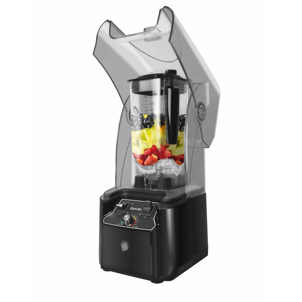 WantJoin Professional commercial Blender With Shield Quiet Sound Enclosure 2200W Industries Strong and Quiet Professional-grade 