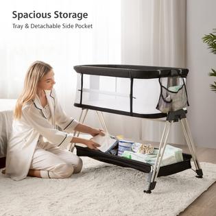 Fodoss Baby Bassinet Bedside Sleeper with Wheels and Storage Tray