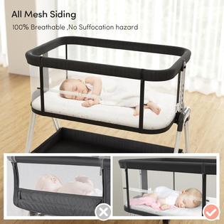 Fodoss Baby Bassinet Bedside Sleeper with Wheels and Storage Tray